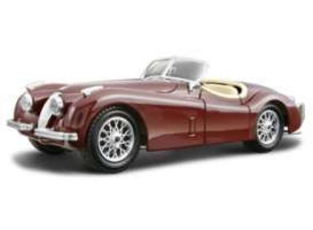 Jaguar XK 120 Roadster, burgundy 1:24 Bburago Model