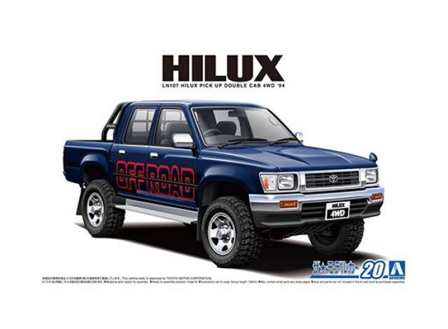 #20 (052280) 1994 Toyota LN107 Hilux Double Cab 4WD, plastic modelkit 1:24 Aoshima Model