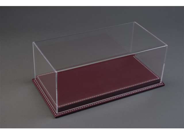 Display Case Mulhouse with Burgundy Leather Base - 170x80x70mm 1:43 Atlantic Model