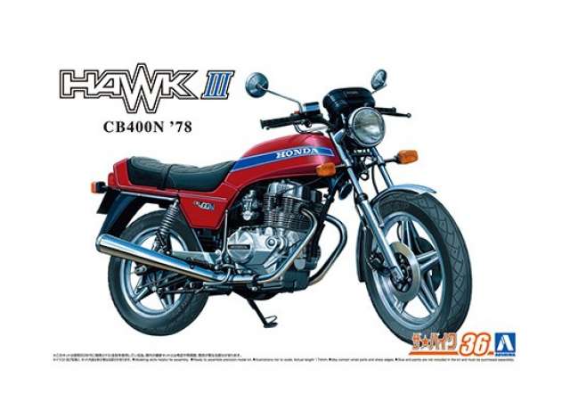 1978 Honda Hawk-II CB400N, plastic modelkit 1:12 Aoshima Model