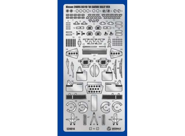 Metal detail Up Parts for 1984 Nissan 240RS BS110 Safary Rally, plastic modelkit 1:24 Beemax Model