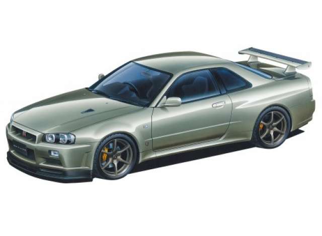 #134 Nissan Skyline BNR34 GT-R V-Spec II, plastic modelkit 1:24 Aoshima Model