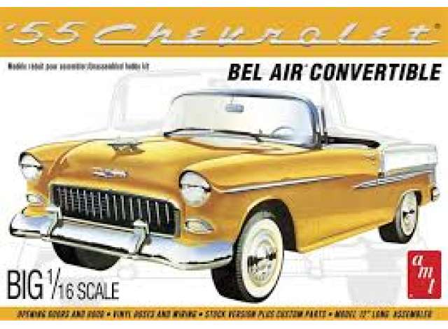 1955 Chevy Bel Air Convertible, plastic modelkit 1:16 AMT Model