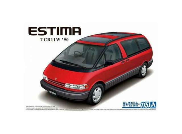 #115 Toyota TCR11W Estima Twin Moon Roof 1990, plastic modelkit 1:24 Aoshima Model