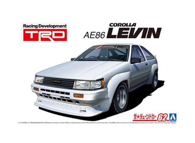 1983 Toyota TRD AE86 Corolla Levin, plastic modelkit 1:24 Aoshima Model