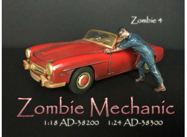 Zombie Mechanic #4 1:24 American Diorama Model