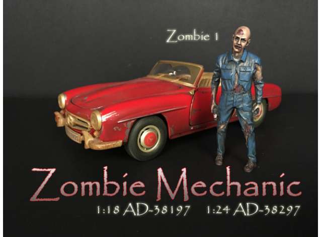 Available To Order – Zombie Mechanic #1 1:18 American Diorama Model (AD38197)