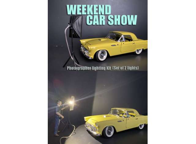 Photographer Lightning Kit (Set of 2). Functional Light with on/off Switch. 1:24 American Diorama Model