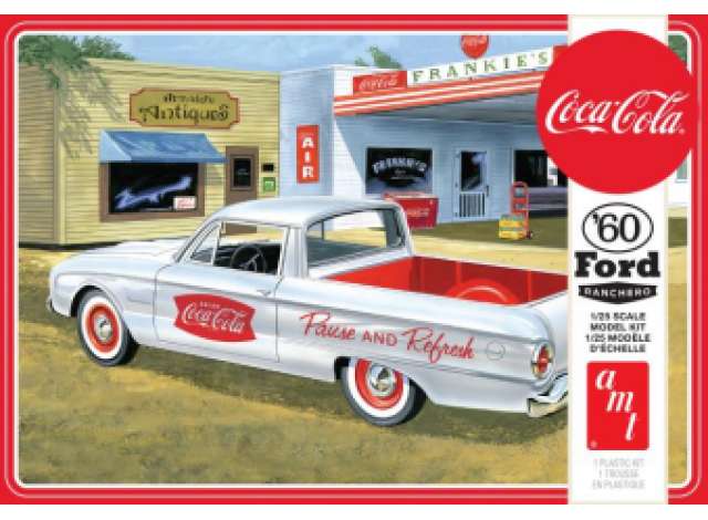 1960 Ford Ranchero with Coke Chest (Coca-Cola) 2T, plastic modelkit 1:25 AMT Model