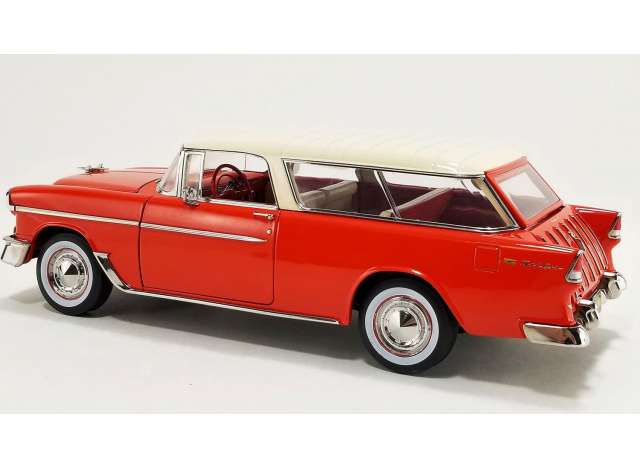 Pre-Order – 1955 Chevrolet Bel Air Normad, red with white top. 1:18 Acme Diecast Model (acme1807009) – ETA. September 2026