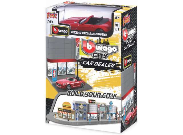 Bburago City Car Dealer with 1 Car *Build Your City 1:43 Bburago Model
