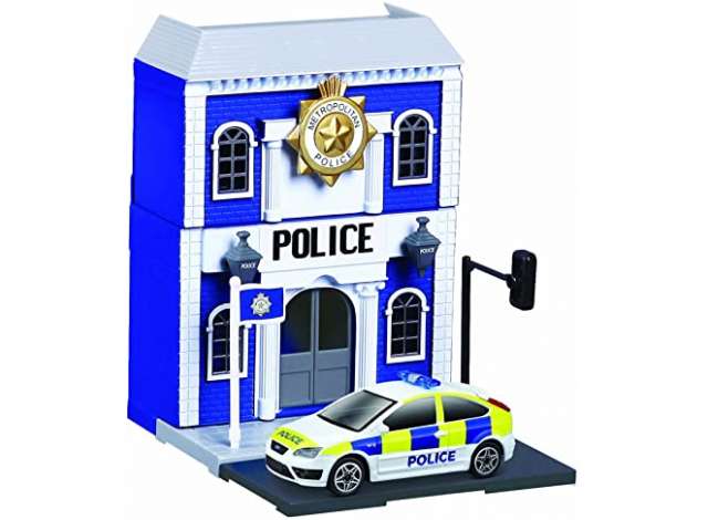 Bburago City Police Station with 1 Car *Build Your City 1:43 Bburago Model