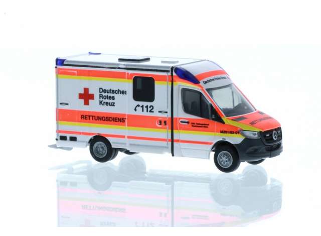 Available To Order – Mercedes Benz Sprinter *Str. DRK Rheinhessen Nahe*, red/white 1:87 Rietze Model (RZ76219)