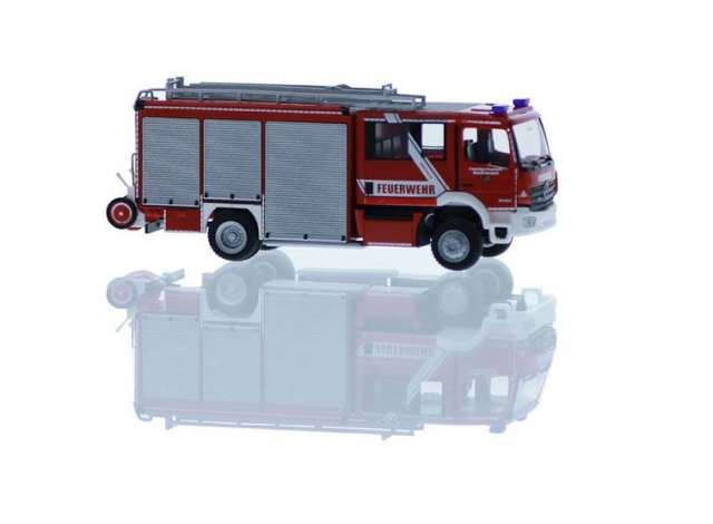 Available To Order – Mercedes Benz Atego Schl. Var HLF Feuerwehr Niebull Deezbull, red/silver 1:87 Rietze Model (RZ72913)