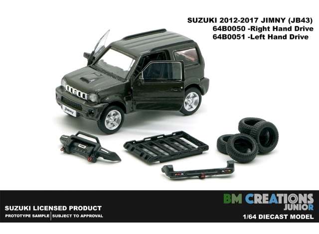 1998 Suzuki Jimny JB43 RHD, dark grey 1:64 BM Creations Model