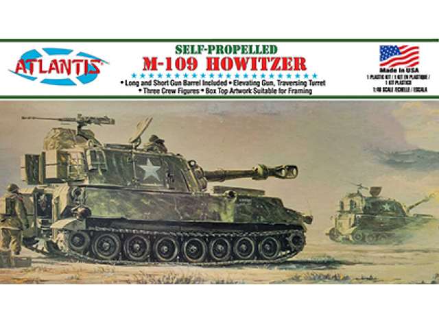 M-109 Howitzer Tank, plastic modelkit 1:48 Atlantis Model