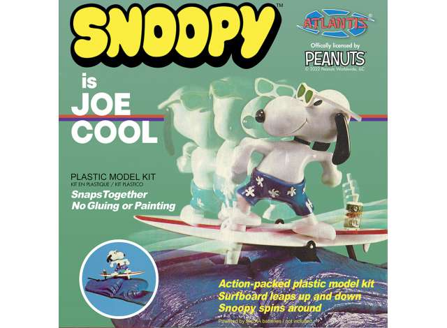 Snoopy Joe Cool Surfing, Snap Tite Easy modelkit Atlantis Model