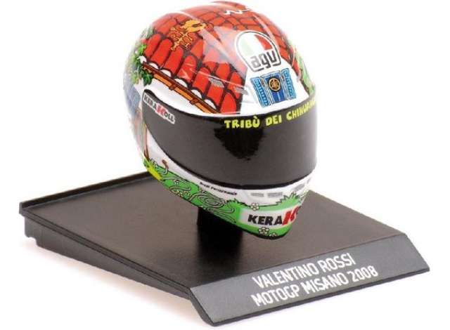 Pre-Order – 2008 Helmet Valentino Rossi MotoGP, red/white/green/yellow 1:10 Minichamps Model (mc315080046) – ETA. July/August 2026