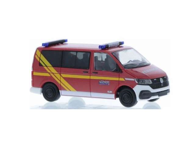 Available To Order – Volkswagen T6.1 Feuerwehr Wolfach, red/yellow 1:87 Rietze Model (RZ53727)