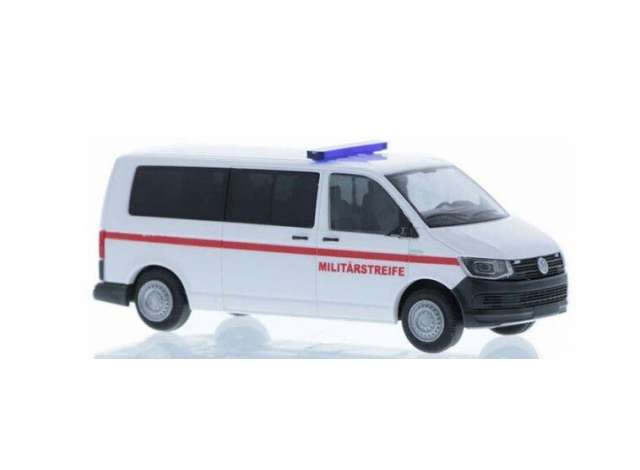 Available To Order – Volkswagen T6 *Militärstreife*, white/red 1:87 Rietze Model (RZ53751)