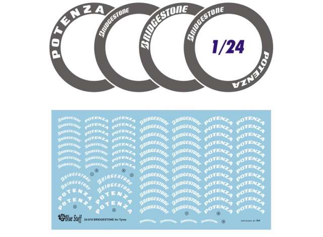 Bridgestone Tyre markings - Decals 1:24 Blue Stuff Model