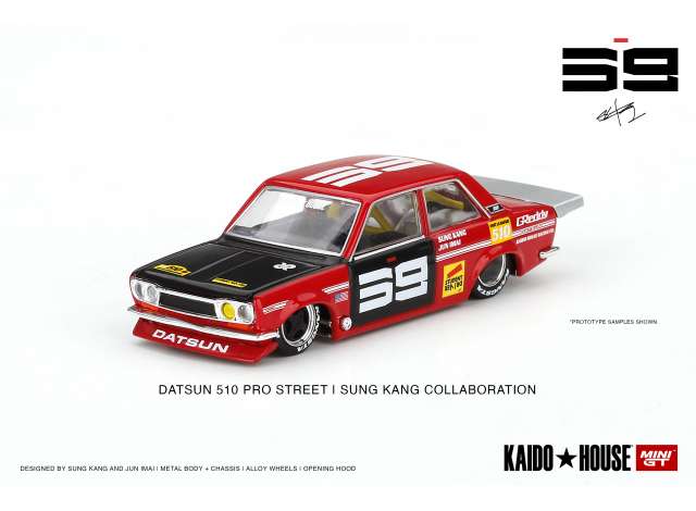 Kaido House Datsun 510 Pro Street SK510 Red 1:64 Mini GT Model Car (MGTKHMG003)