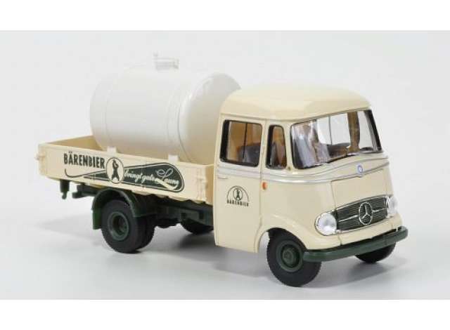 Mercedes L319 trailer with tank *Bärenbier*, cream/black/white 1:87 Brekina Model