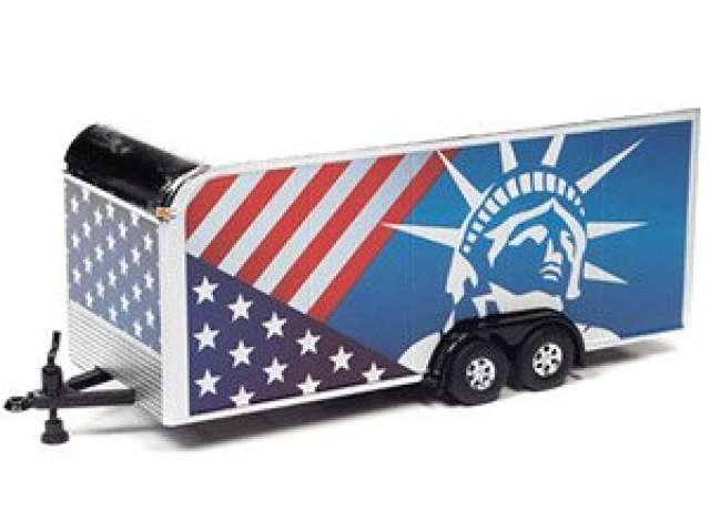 Enclosed Trailer *Patriotic Theme* 1:64 Auto World Model