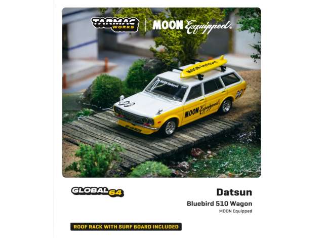 1:64 TARMAC T64g-026-ME1 DATSUN BLUEBIRD 510 WAGON MOON EQUIPPED MOONEYES