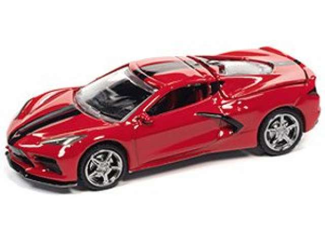 2020 Chevrolet Corvette, Torch Red with Twin Black Stripes 1:64 Auto World Model