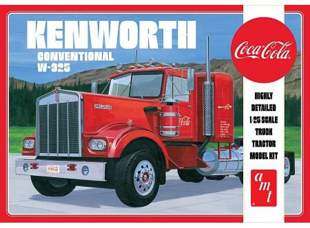 Kenworth 925 Tractor Coca-Cola, plastic modelkit, red 1:25 AMT Model