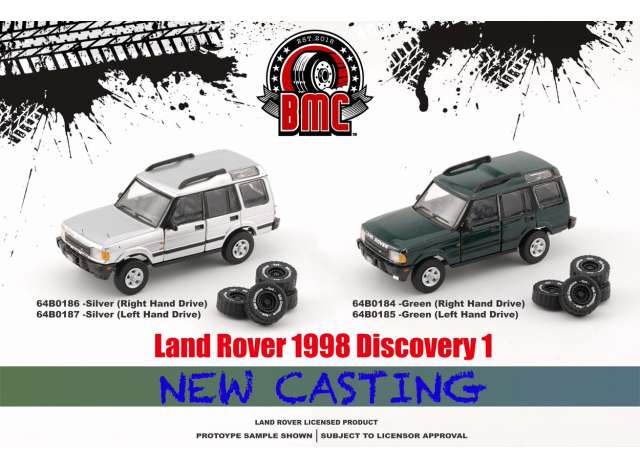 1998 Land Rover Discovery 1, silver right hand drive with an extra set of off road tires. 1:64 BM Creations Model