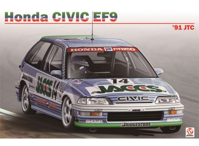1991 Honda Civic EF9 JTC, plastic modelkit 1:24 Beemax Model