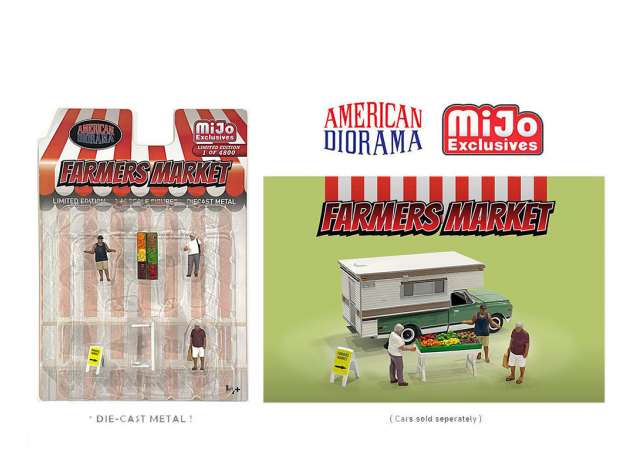 Farmers Market Figure set, various 1:64 American Diorama Model
