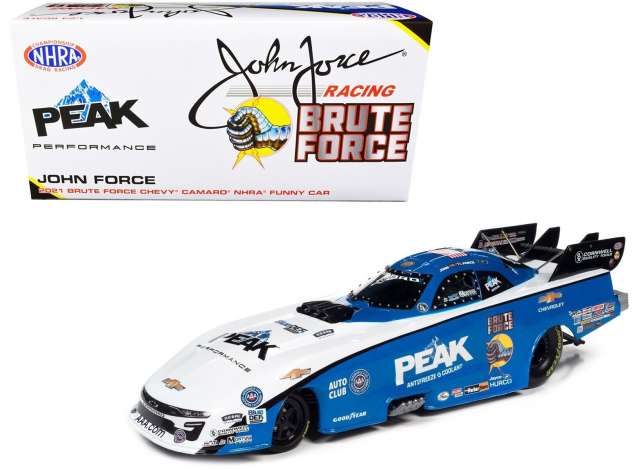 2021 John Force Racing *Brute Force*, blue/white 1:24 Auto World Model