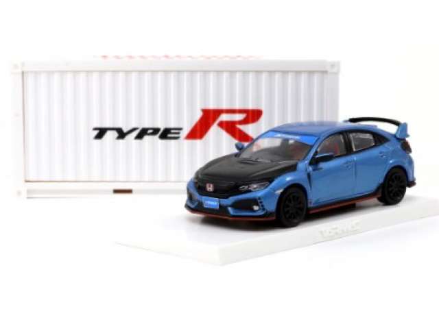 1:64 TARMAC T64-014BLE HONDA CIVIC TYPE R FK8 BRILLANT BLUE WITH BLACK BONNET