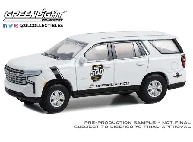 Pre-Order – 2023 Chevrolet Tahoe High Country *107th Running of the Indianapolis 500 Official Vehicle*, white 1:64 GreenLight Model (gl30458) – ETA. September 2026