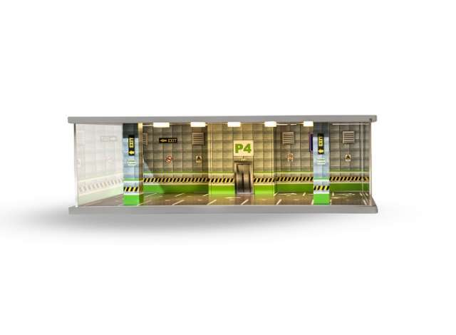 Illuminated Diorama model "Car Park P4 Green floor" Scale 1:64.Cars not included. 1:64 Atlantic Model