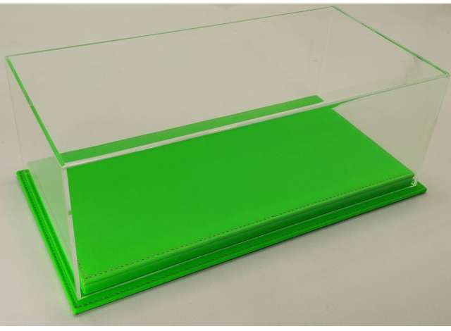 Display Case Mulhouse with Bright Green leather base - 170x80x70mm 1:43 Atlantic Model