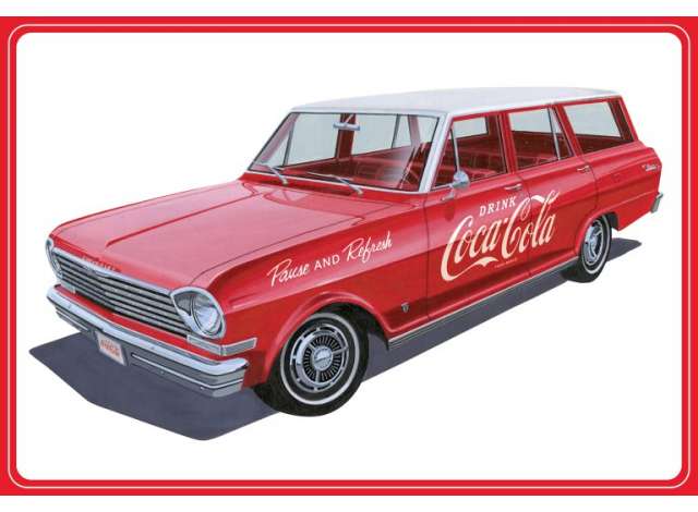 1963 Chevrolet II Nova Wagon w/Crates Coke, plastic modelkit 1:25 AMT Model
