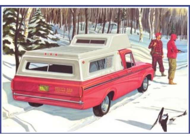 1963 Ford F-100 Camper Pickup, plastic modelkit 1:25 AMT Model