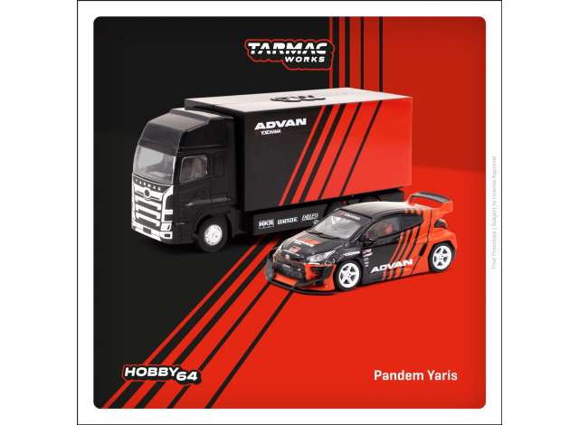 1:64 TARMAC TC-T64-080ADV PANDEM YARIS *ADVAN*, RED/BLACK