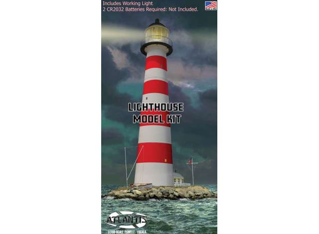 Lighthouse with working light, plastic modelkit 1:160 Atlantis Model
