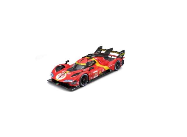 2023 Ferrari 499P #50 Fuoco/Molina/Nielsen 5th 24h Le Mans 2023, red/yellow/black 1:18 Bburago Model