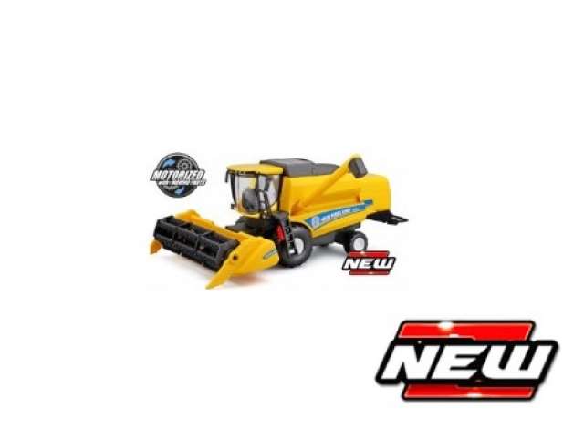 10 cm New Holland TC5.90 Combine Harvester with grain header, yellow/black Bburago Model