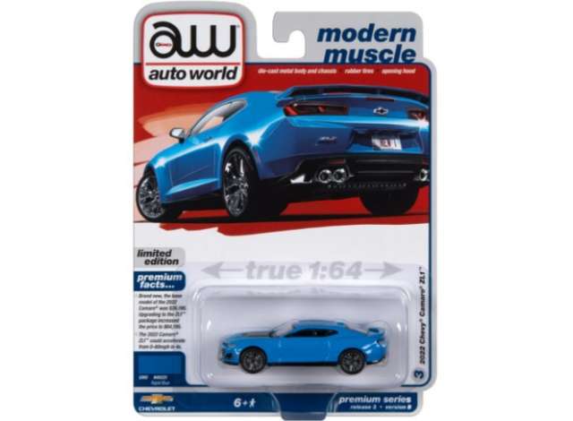 2022 Chevrolet Camaro ZL1, Rapid blue 1:64 Auto World Model
