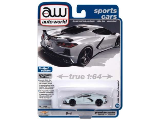 2022 Chevrolet Corvette, Ceramic Matrix Gray 1:64 Auto World Model