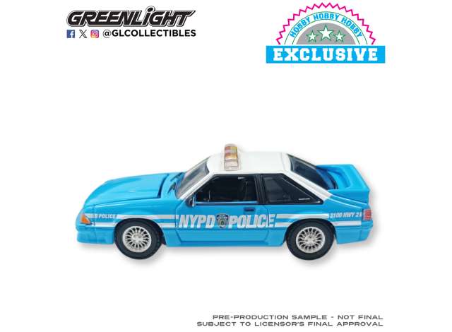 Pre-Order – 1987 Ford Mustang New York City Police Department (NYPD), blue/white 1:64 GreenLight Model (gl30527) – ETA. September 2026