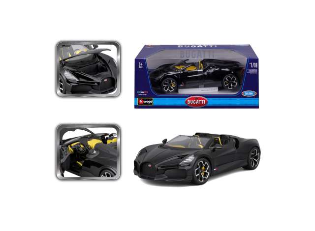 Bugatti W16 Mistral Cabriolet, black 1:18 Bburago Model