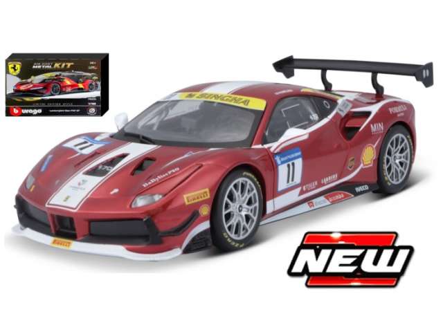 2017 Ferrari 488 Challenge #11, metal modelkit 1:24 Bburago Model